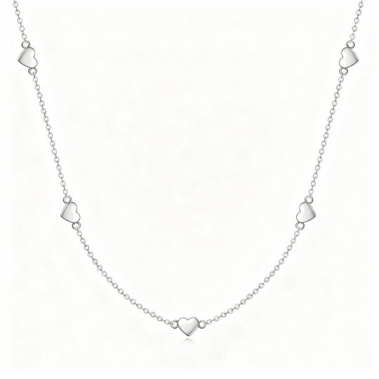 Collier pendentif cœur en or blanc 10 carats