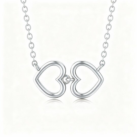 Collier pendentif cœur en or blanc 10 carats
