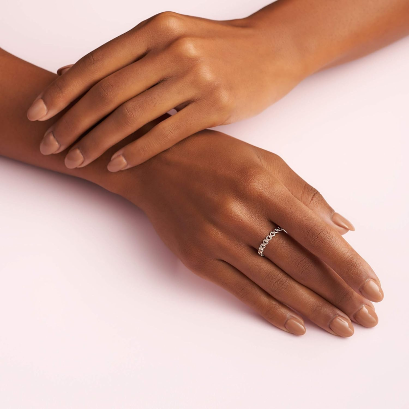 Bague en or 14 carats en forme de cœur-4