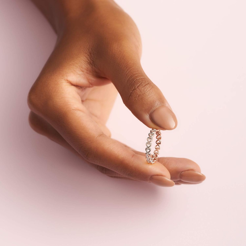 Bague en or 14 carats en forme de cœur-5