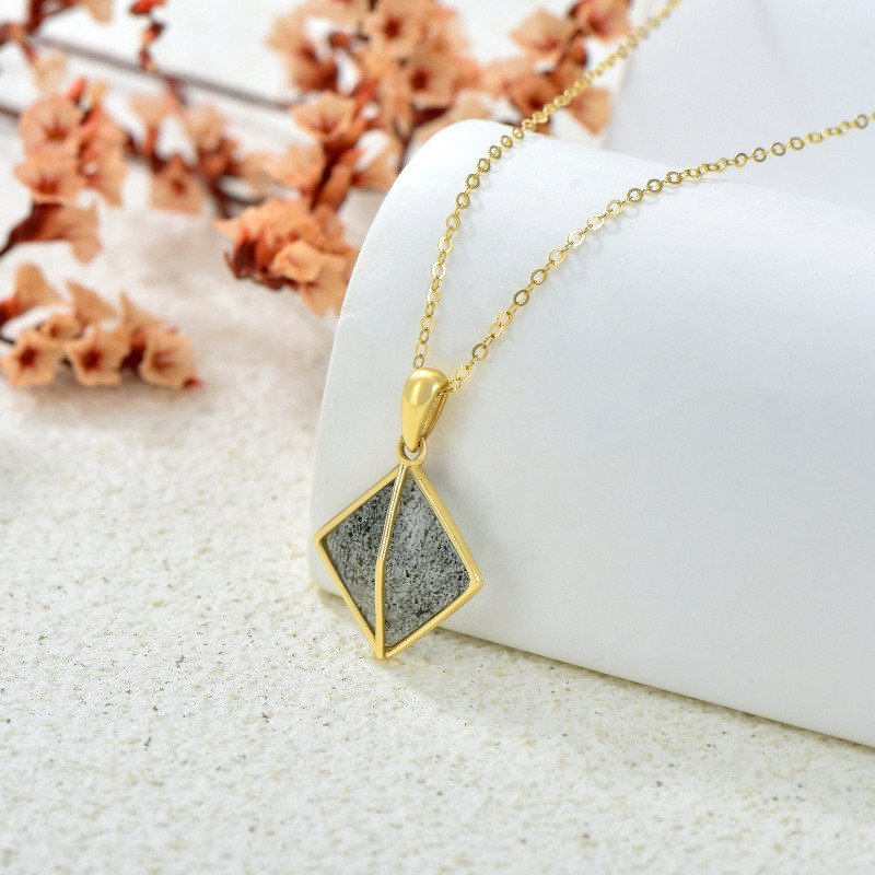 14K White Gold Herkimer Diamond Pendant Necklace-4
