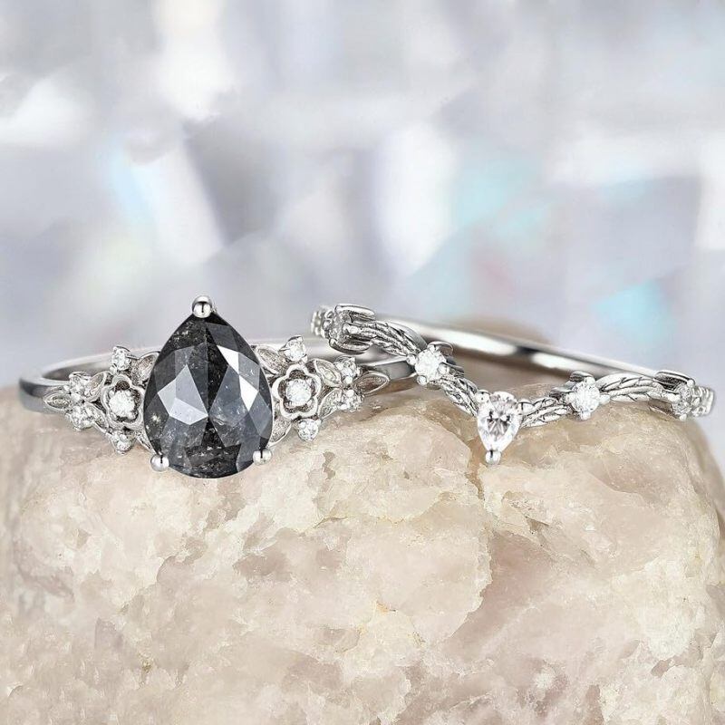 Herkimer-Diamantring aus 10-karätigem Weißgold-4