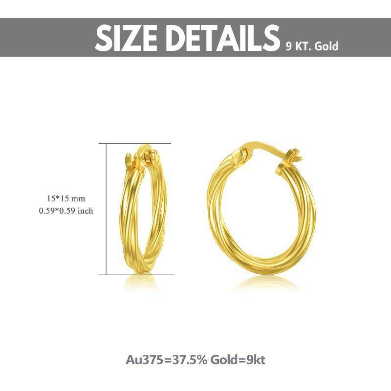 Pendientes de aro de oro blanco de 10 quilates-7