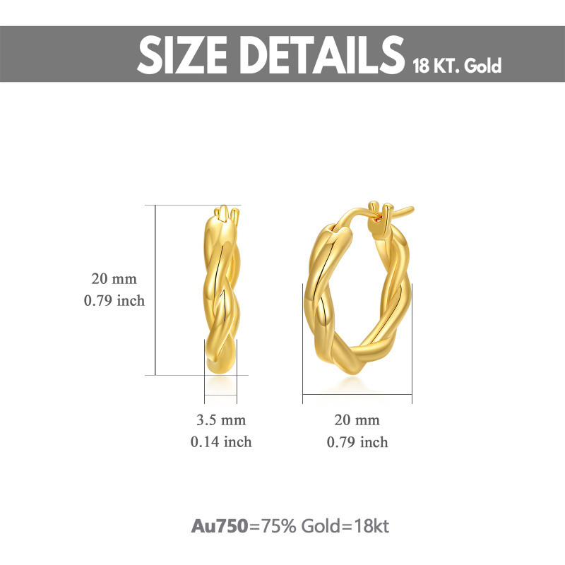 Pendientes de aro de oro de 18 quilates-8