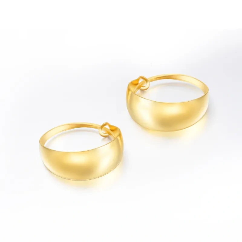 Boucles d'oreilles créoles en or 14 carats-3
