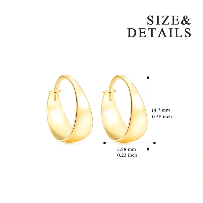 Boucles d'oreilles créoles en or 14 carats-4