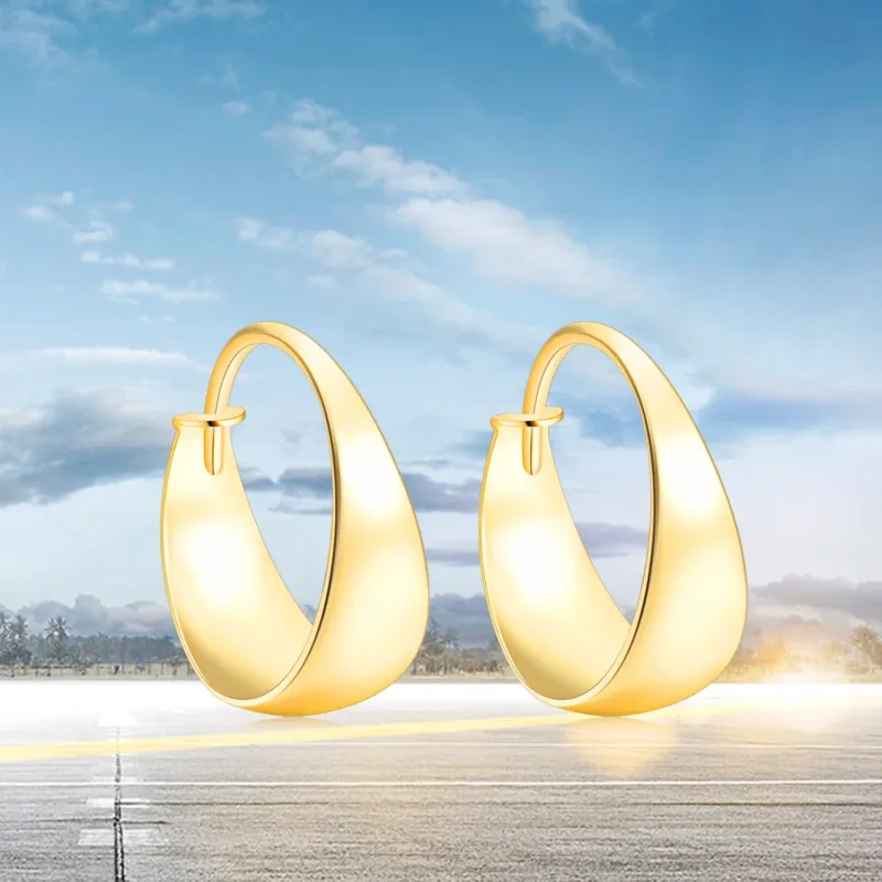 Boucles d'oreilles créoles en or 14 carats-5