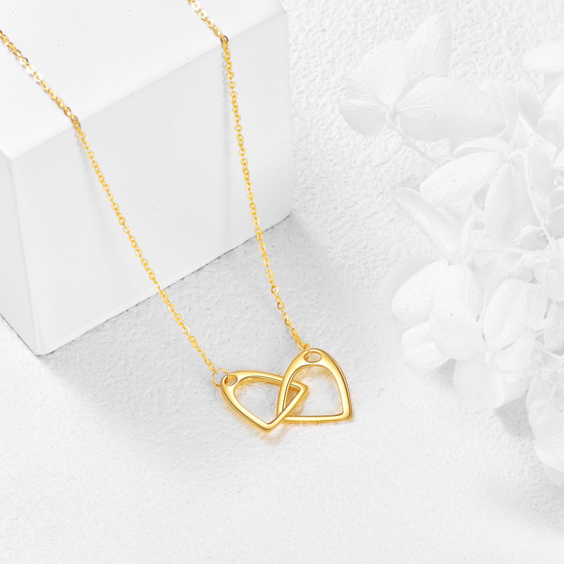 14K Rose Gold Horseshoe Pendant Necklace-3