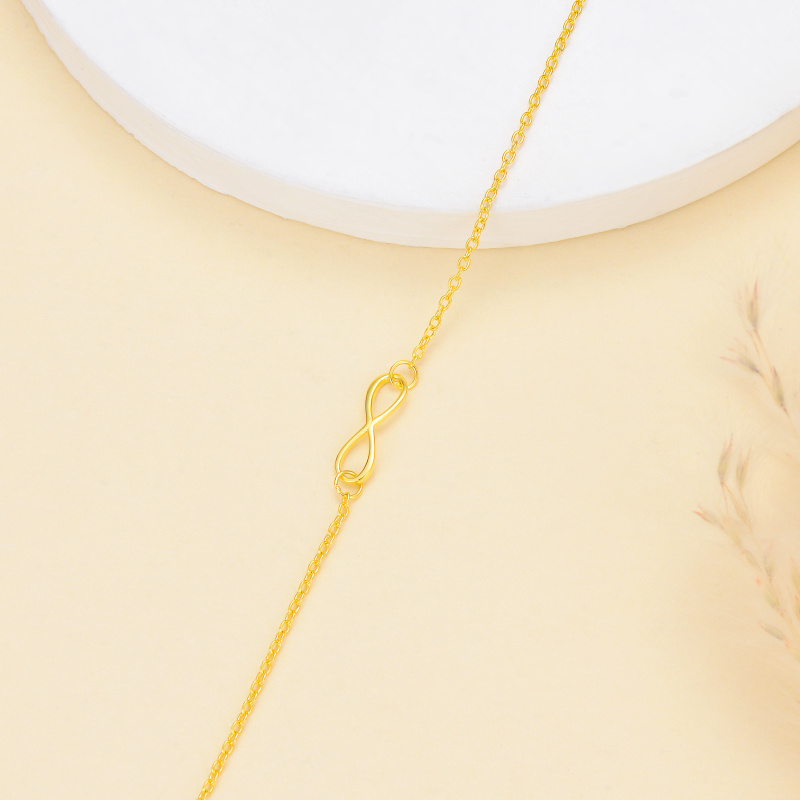 Pulsera con dije del símbolo del infinito en oro de 10 quilates-4