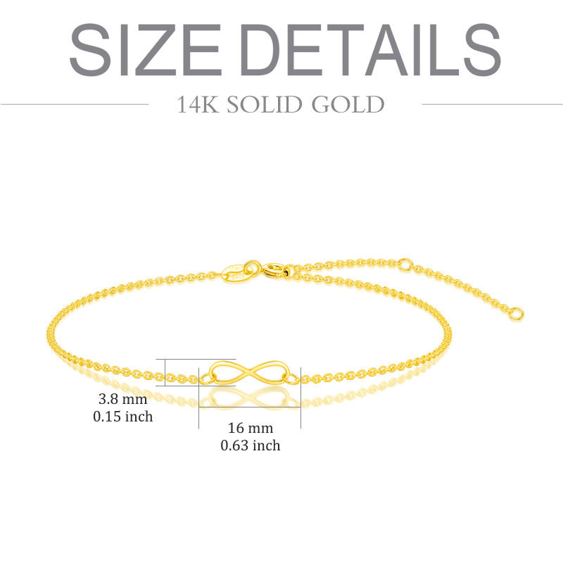Pulsera con dije del símbolo del infinito en oro de 10 quilates-5