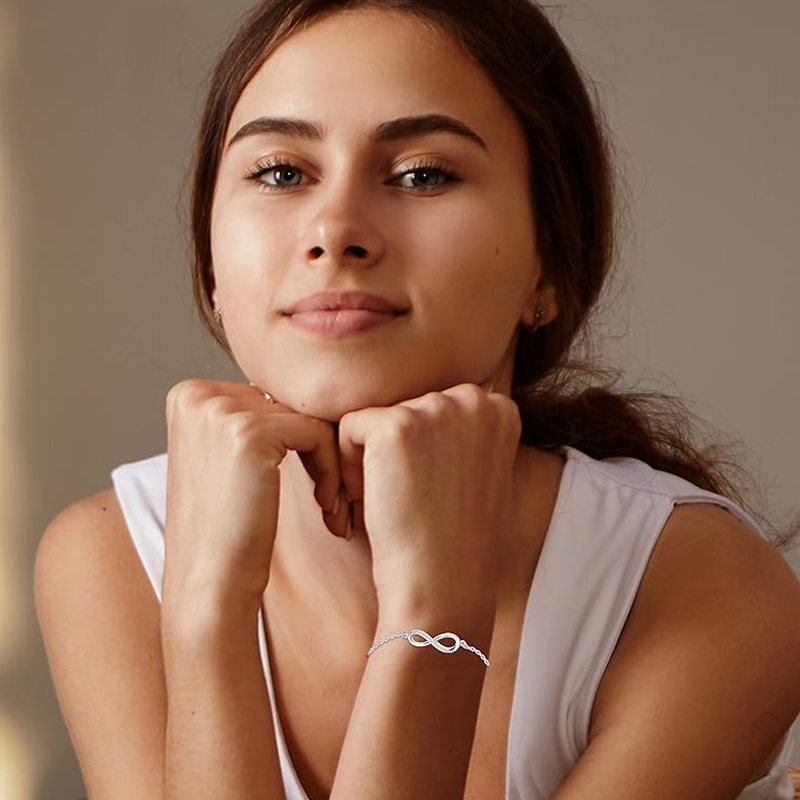 Armband mit Unendlichkeitssymbol aus 18-karätigem Weißgold für Damen-2