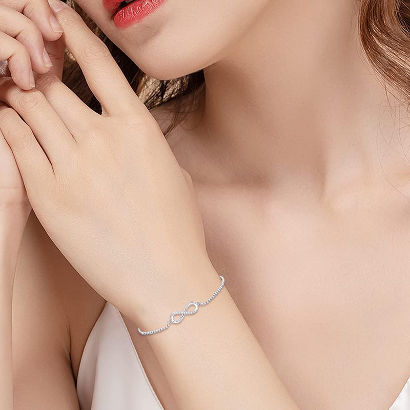 Armband mit Unendlichkeitssymbol aus 18-karätigem Weißgold für Damen-3