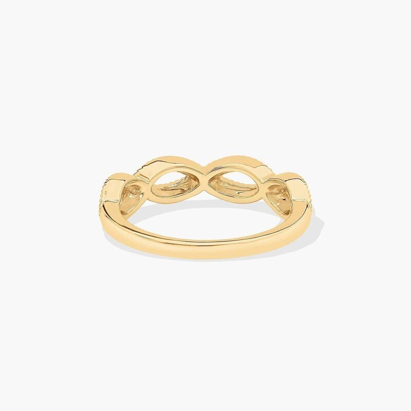 Anillo de boda vintage con símbolo de infinito en oro amarillo de 14 quilates, 1,8 mm-5