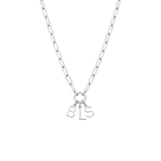 10K White Gold Initial Necklace