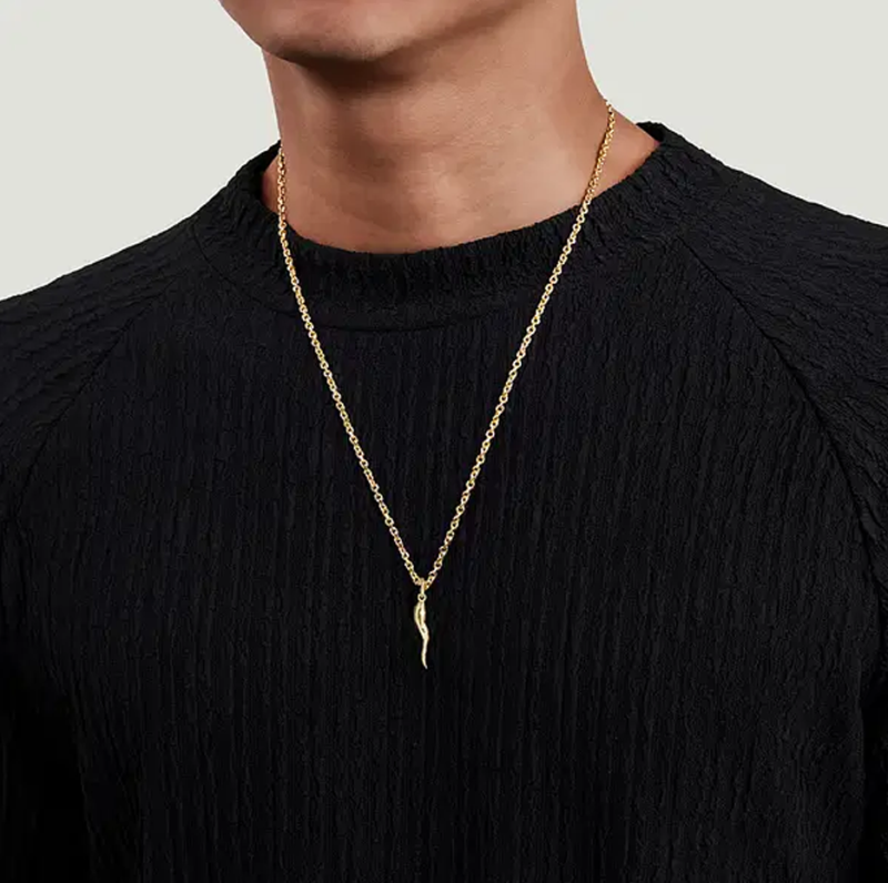 Colgantes de cuerno italiano de oro de 18 quilates-2