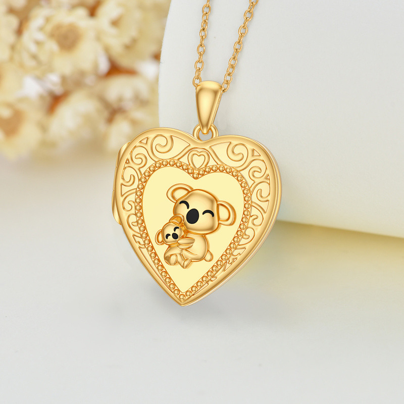 Naszyjnik z personalizowanym zdjęciem koali ze złota 18K-4