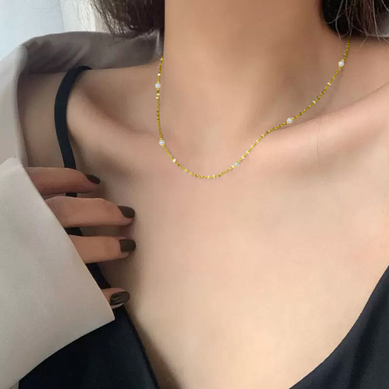 10K Rose Gold Lab Created Diamond Cable Chain Necklace-2