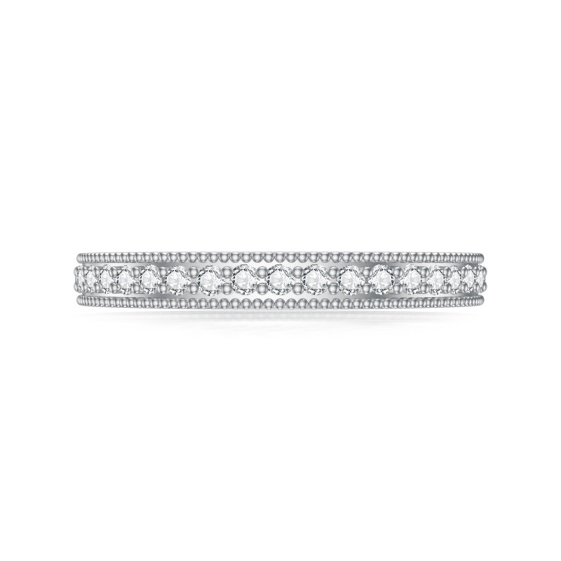Anillo de compromiso personalizado de platino con diamante de laboratorio y moissanita chapado en oro blanco-4