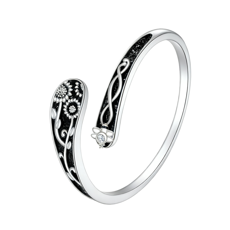 Bague ouverte personnalisée en or blanc 10 carats avec diamant de laboratoire-9