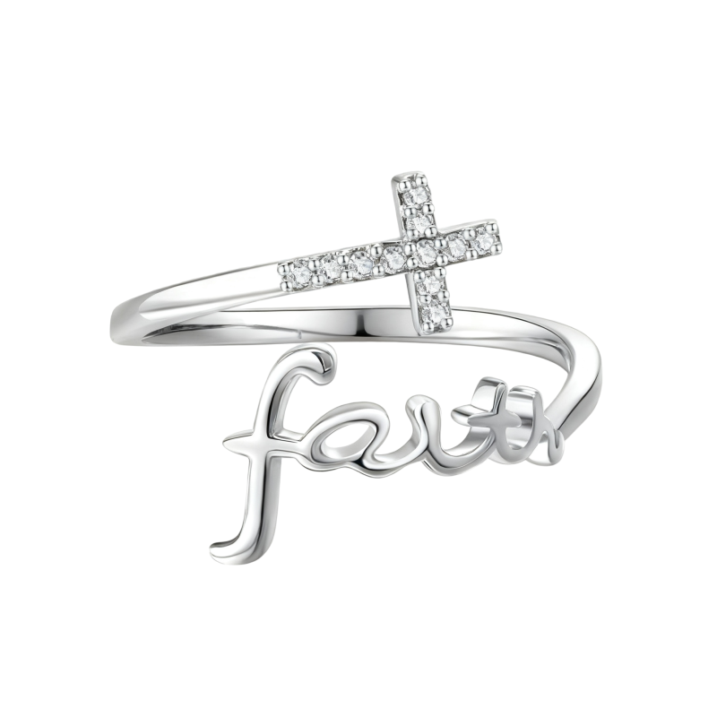 Bague ouverte personnalisée en or blanc 10 carats avec diamant de laboratoire-5