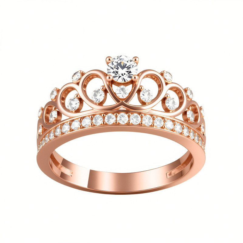 Bague de fiançailles sur mesure en or 10 carats sertie de diamants de laboratoire, couleur D, pureté VS-VVS, taille 3EX.-5