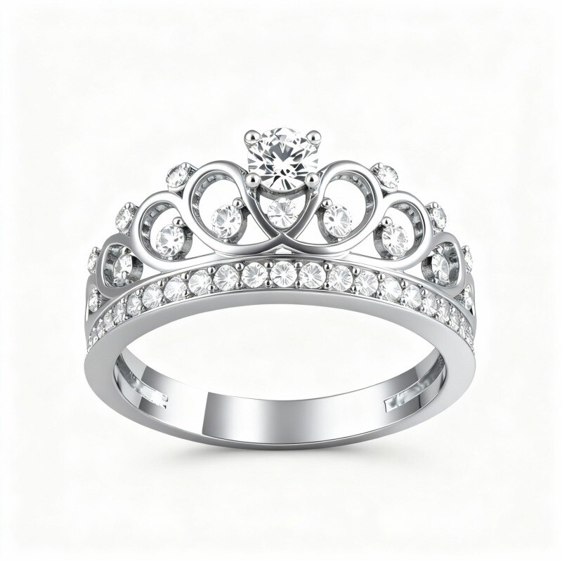 Bague de fiançailles sur mesure en or blanc 10 carats sertie de diamants de laboratoire, couleur D, pureté VS-VVS, taille 3EX.-1