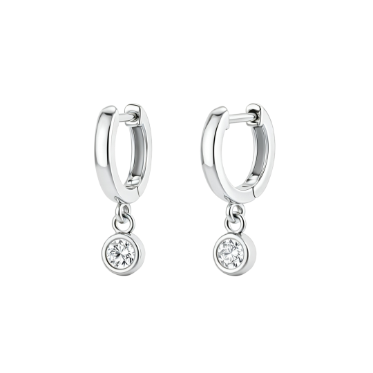 10K White Gold Laboratory Diamonds Drop Earrings