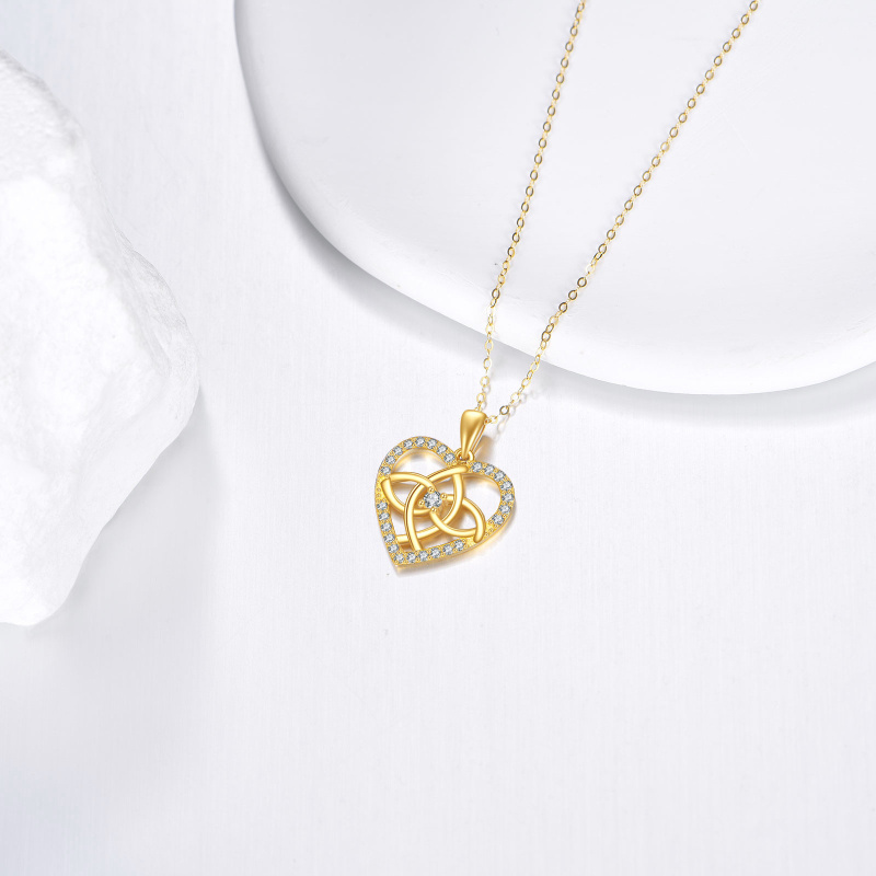 Collier pendentif cœur en or blanc 18 carats et diamants de laboratoire-4