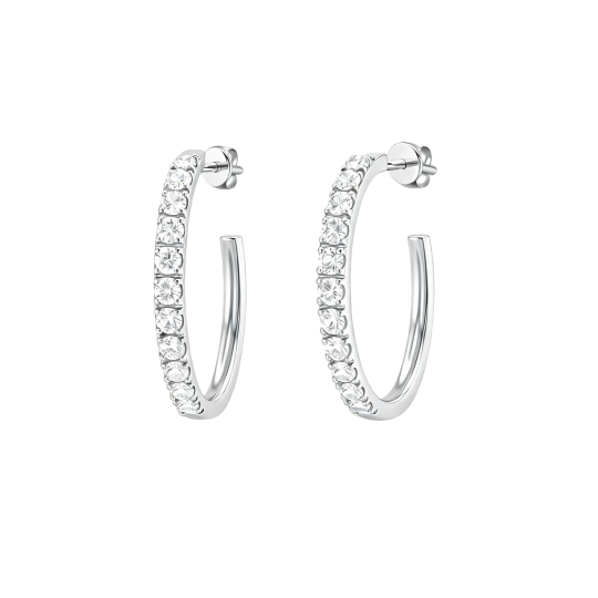 Pendientes de oro blanco de 10 quilates con diamantes de laboratorio.