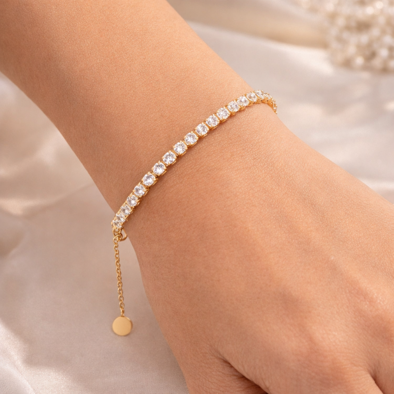 14K White Gold Laboratory Diamonds Tennis Bracelet-2