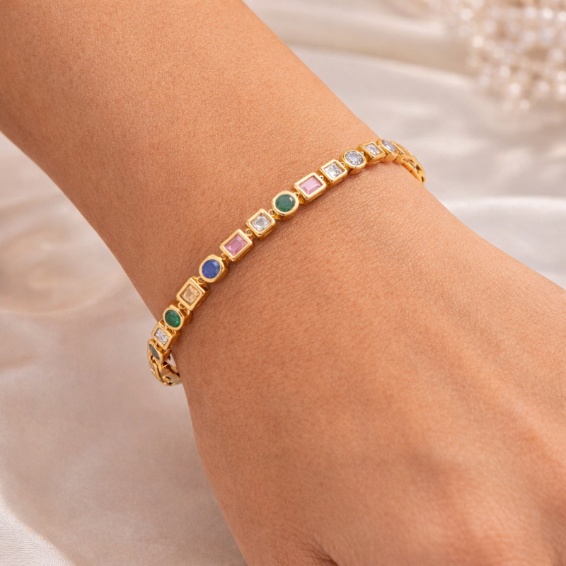 18K White Gold Laboratory Diamonds Tennis Bracelet-2