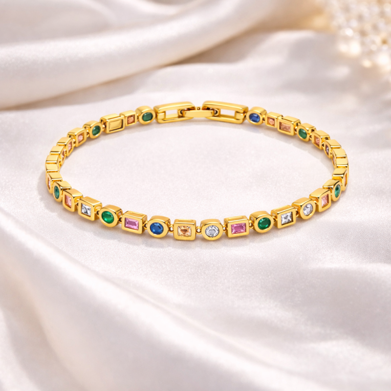 18K White Gold Laboratory Diamonds Tennis Bracelet-3