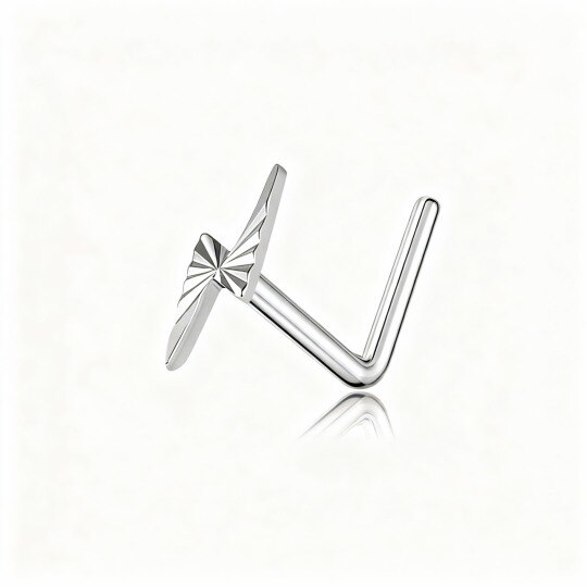 Anillo nasal de rayo de oro blanco de 10 quilates