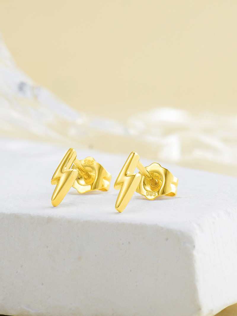 Blitzohrstecker aus 10-karätigem Gelbgold-3