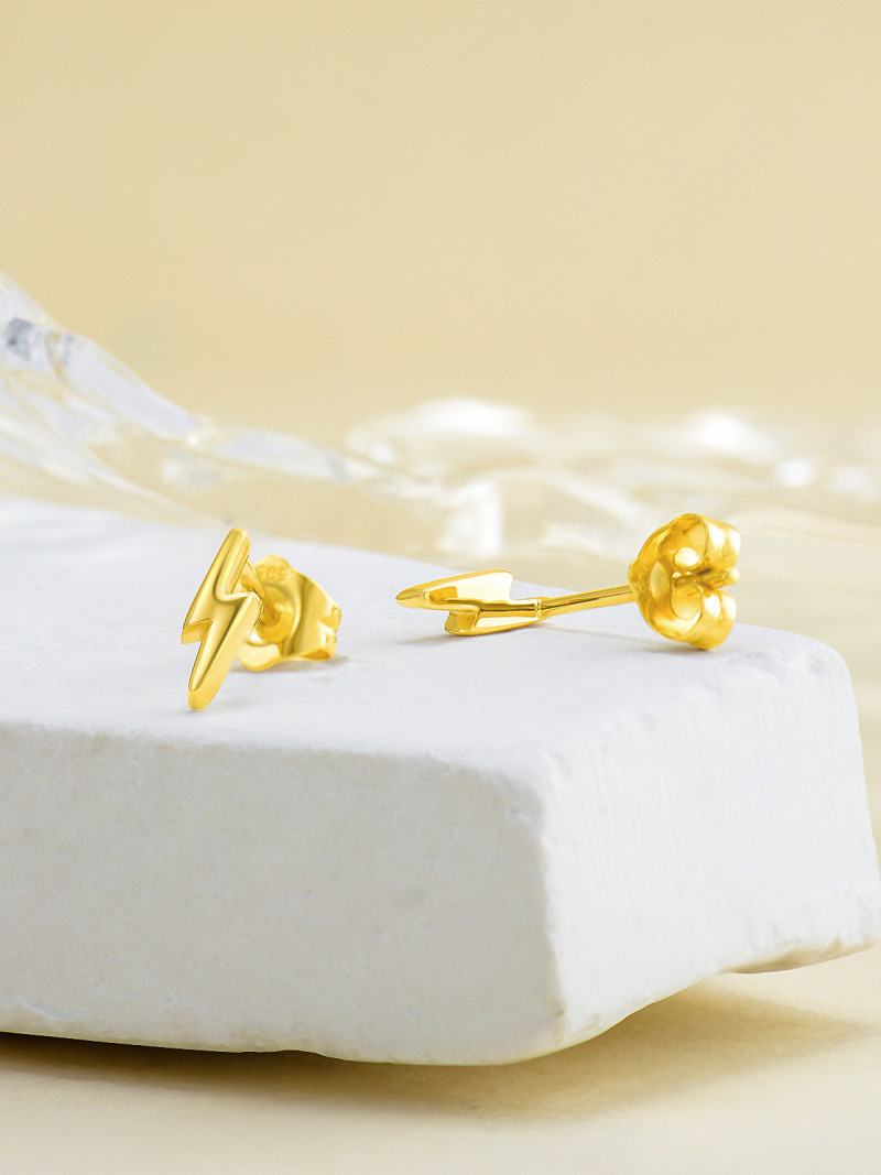 Blitzohrstecker aus 10-karätigem Gelbgold-4