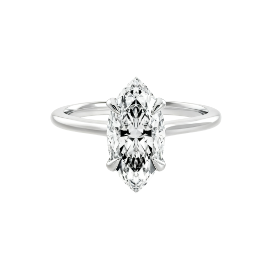 10K White Gold Marquise Cut Moissanite Engagement Ring