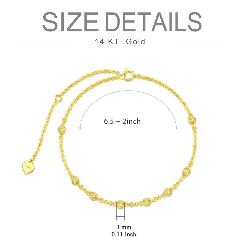Pulsera de cuentas de metal de oro rosa de 18 quilates-5