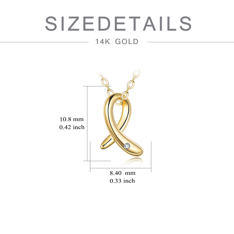 Collar con colgante de platino con moissanita chapada en oro blanco para la concientización sobre el cáncer de mama-2
