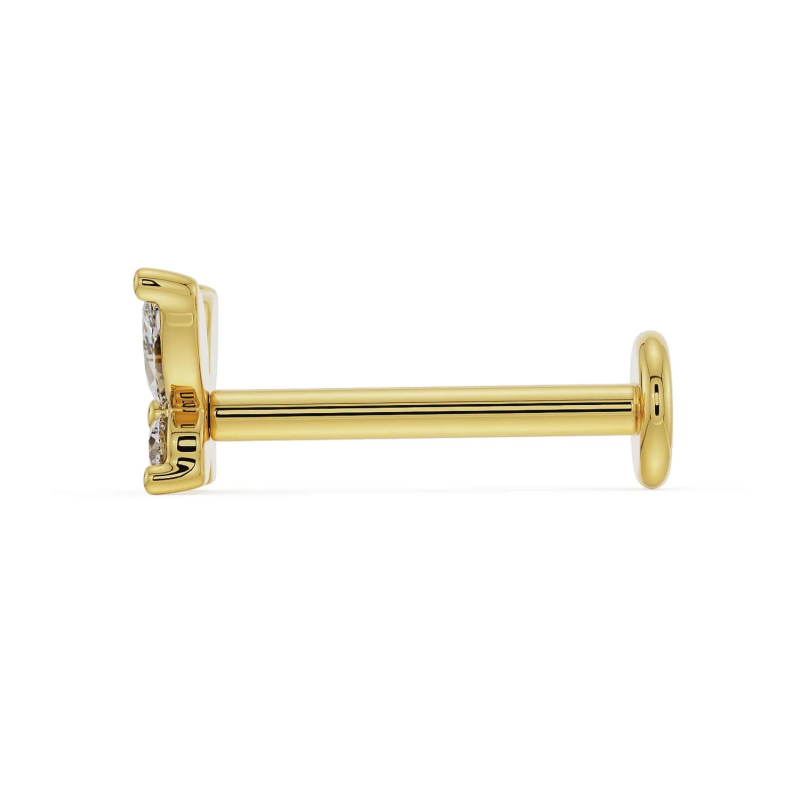 Piercing de hélice de mariposa con moissanita en oro blanco de 10 quilates-3