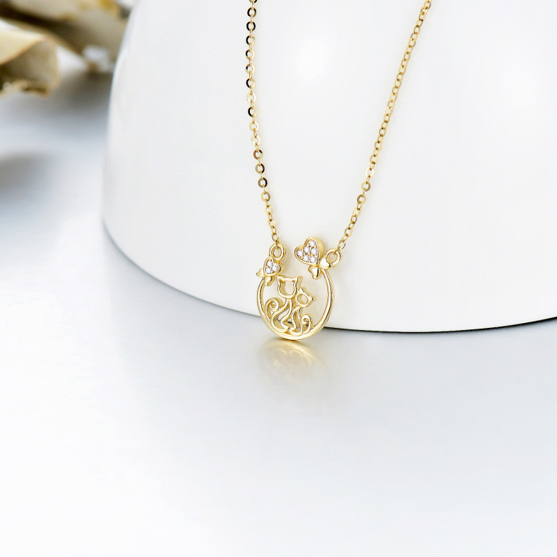 Naszyjnik z wisiorkiem z moissanitem w kolorze złota 14K-3