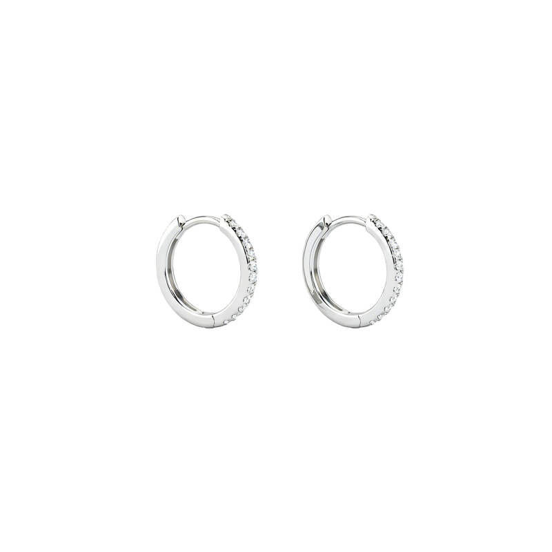 Kolczyki-koła z białego złota 14K z moissanitem-1