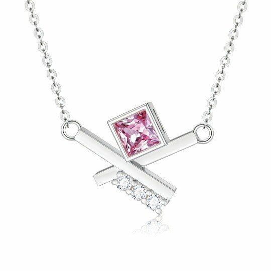 10K White Gold Moissanite Cross Pendant Necklace