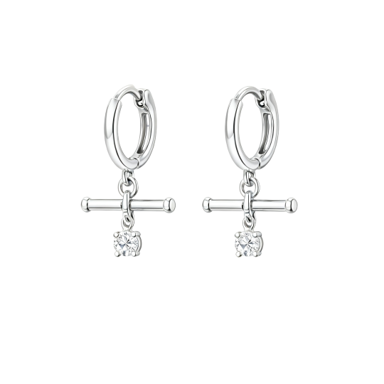 10K White Gold Moissanite Drop Earrings