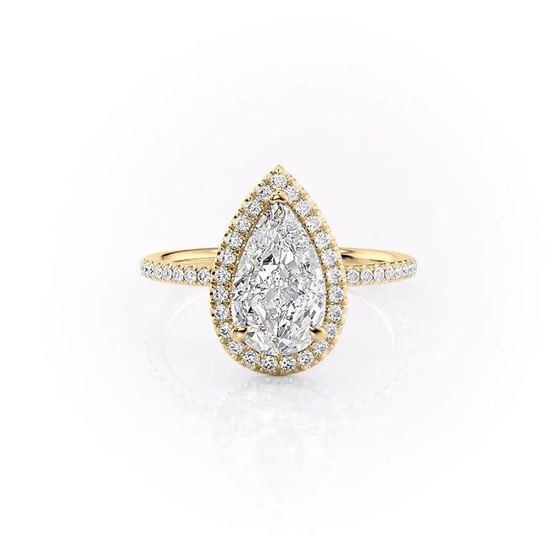 Platinum with White Gold Plated Moissanite Engagement Ring-3