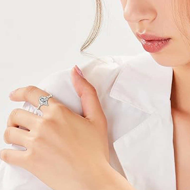 14K Rose Gold Moissanite Engagement Ring-2