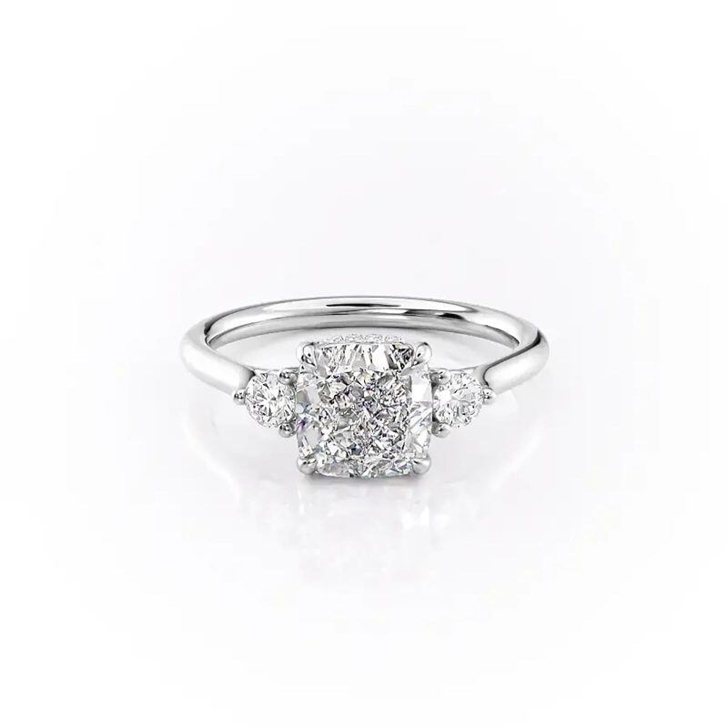 10K White Gold Moissanite Engagement Ring-1