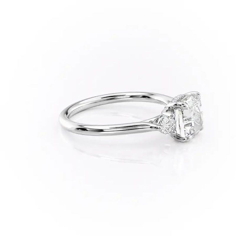 10K White Gold Moissanite Engagement Ring-4