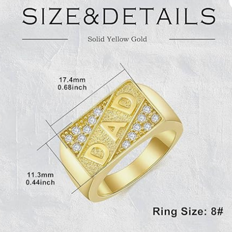 18K Gold Moissanite Engagement Ring for Men-5