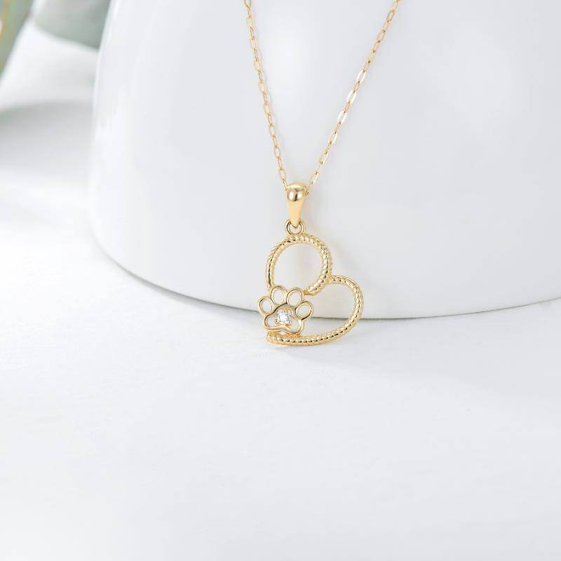 10K Rose Gold Moissanite Heart Pendant Necklace-3