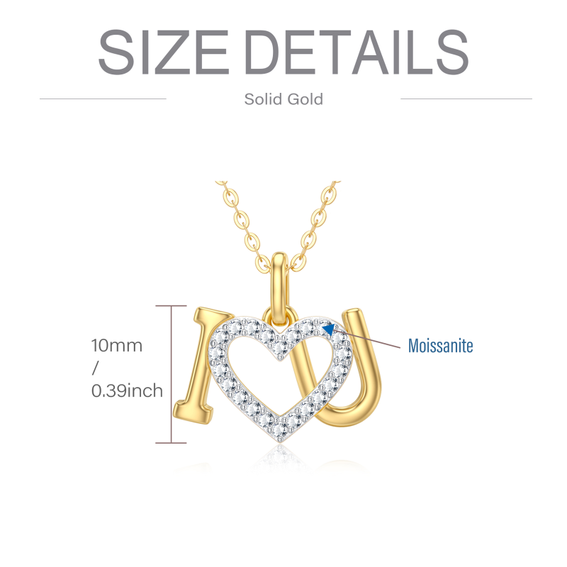 Collar con colgante de corazón de moissanita en oro blanco de 18 quilates-6